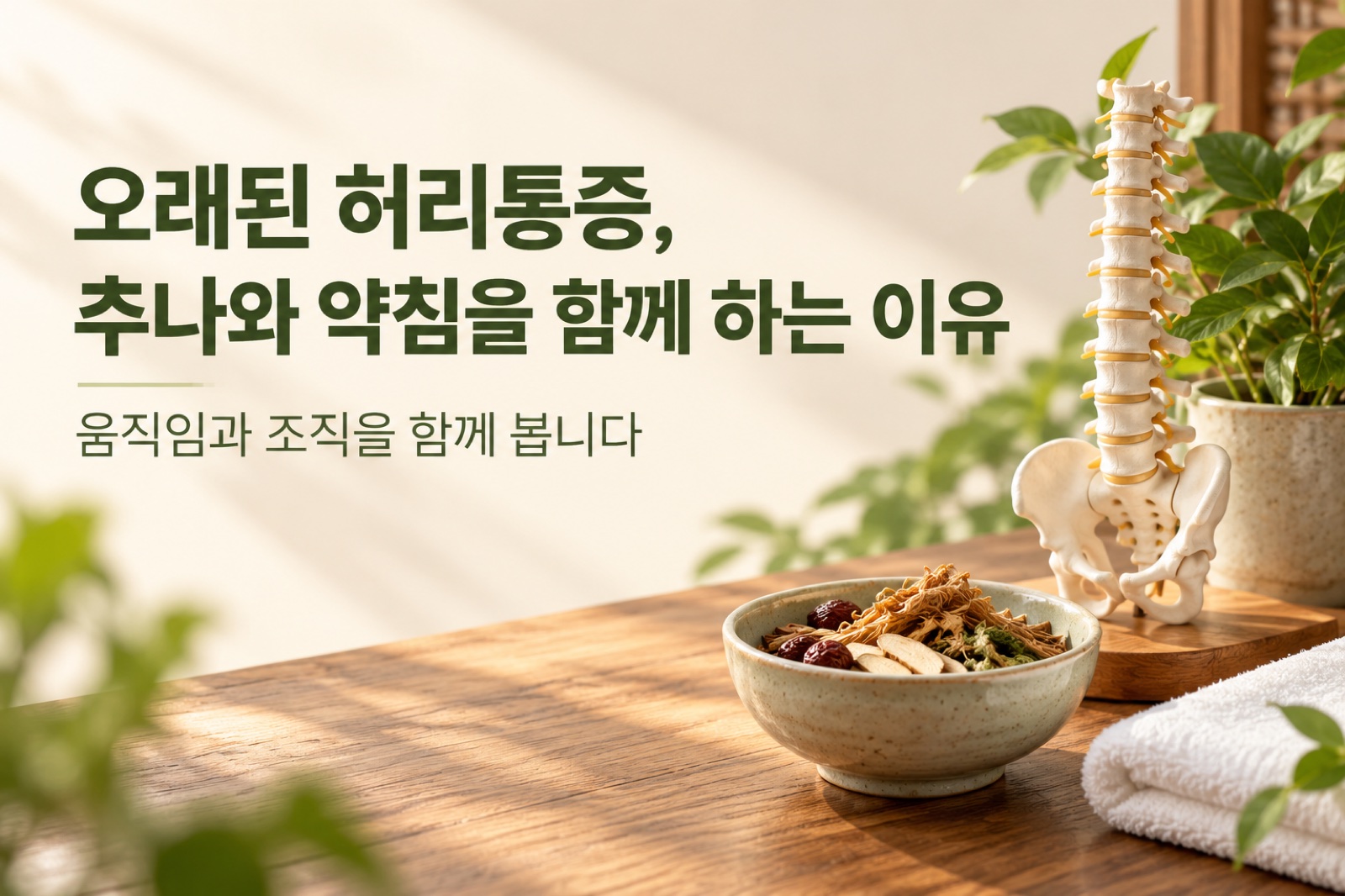 오래된 허리통증, 추나와 약침을 함께 하는 이유