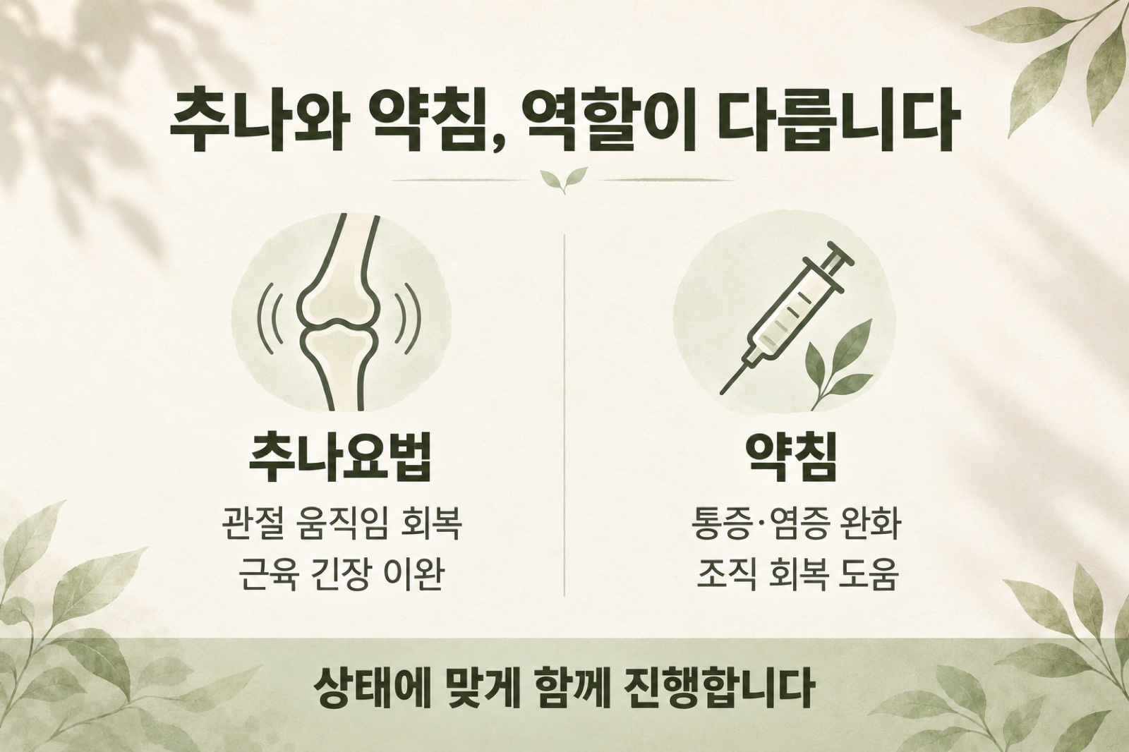 추나요법과 약침의 역할
