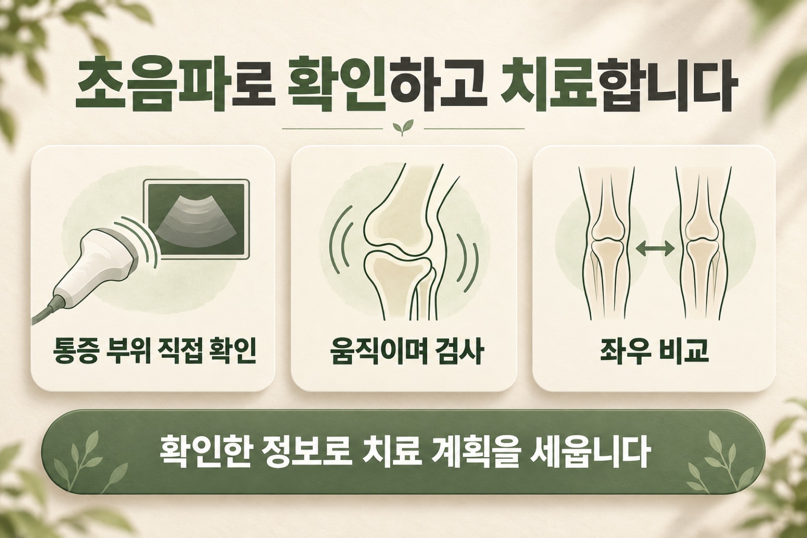 초음파로 확인하고 치료합니다