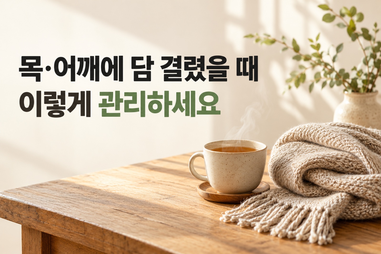 목·어깨에 담 결렸을 때, 이렇게 관리하세요