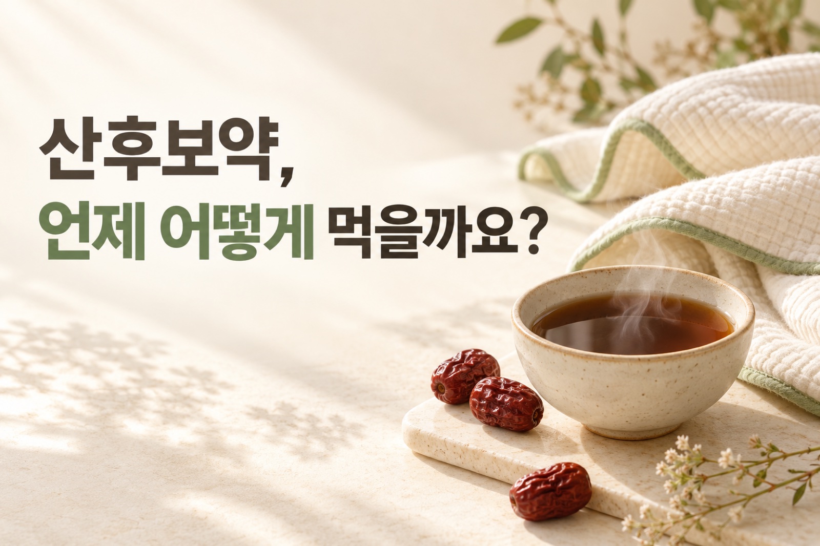 산후보약, 언제 어떻게 먹으면 좋을까요