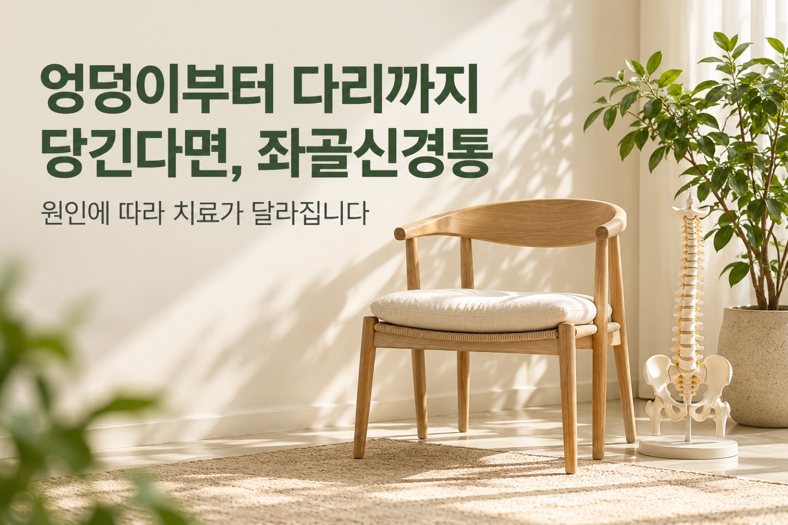엉덩이부터 다리까지 당긴다면, 좌골신경통