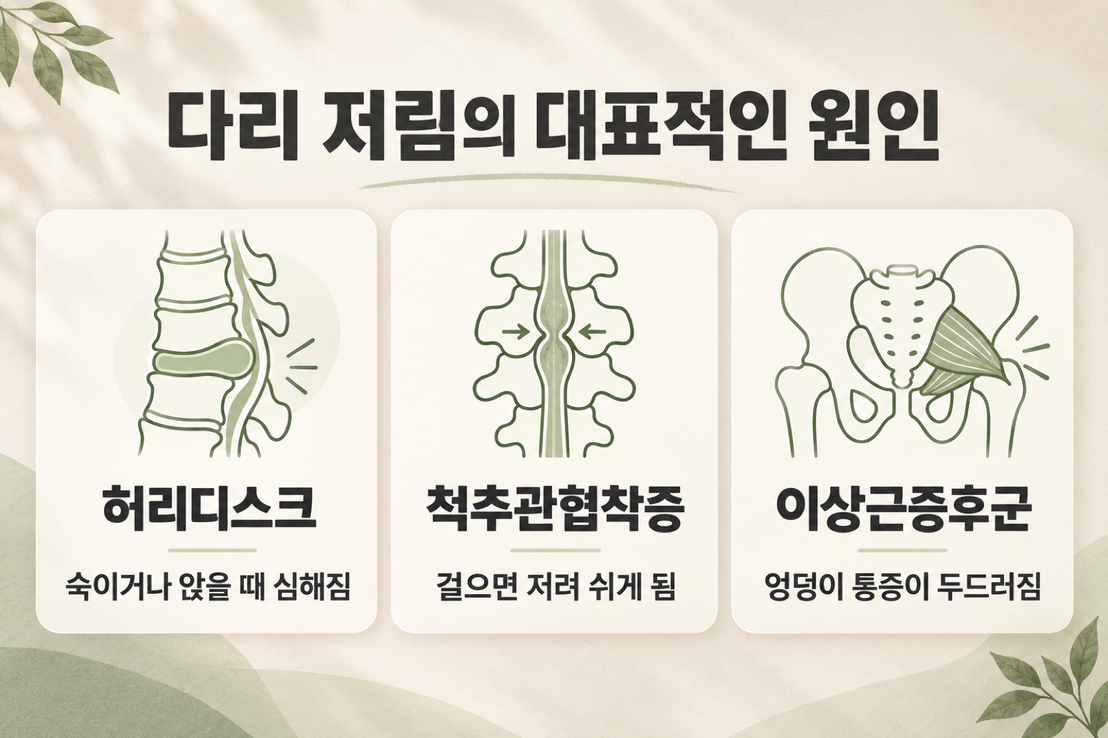 다리 저림의 대표적인 원인