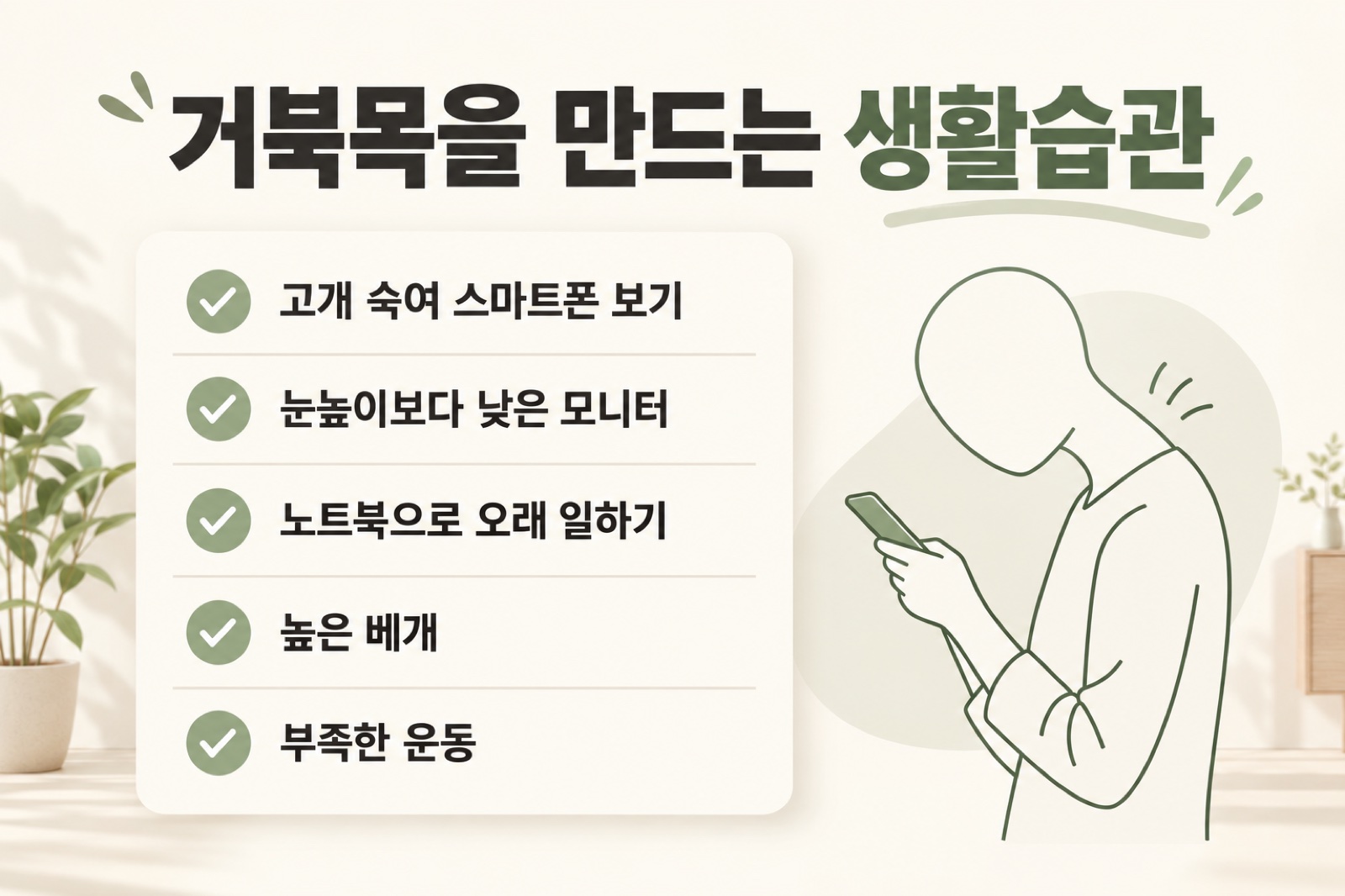거북목을 만드는 생활습관