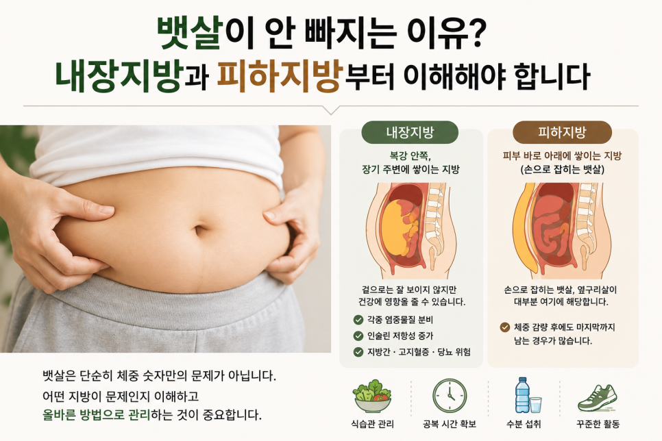 뱃살이 안 빠지는 이유? 내장지방과 피하지방부터 알아야 합니다.